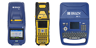 Brady M610, M611 and M710 portable printers pictured side by side