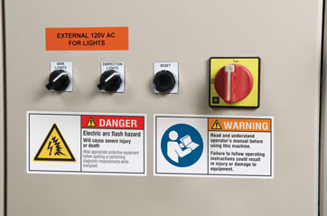 Brady Color Arc Flash Warning Labels