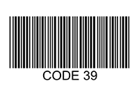 An example of a Code 39 1D barcode type.