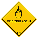 The oxidizing agent lab safety symbol depicts a spherical material on fire.