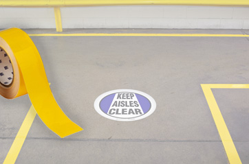 Toughstripe floor marking tape on aisle